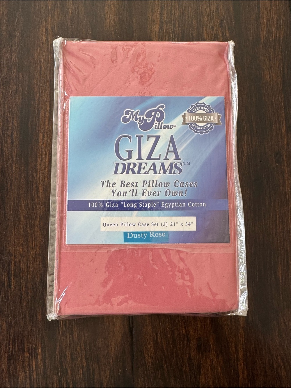 My Pillow Giza Dreams Queen Pillowcase Set in Dusty Rose New